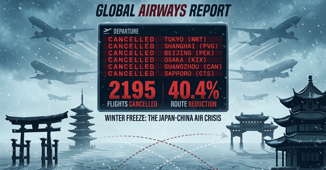 日中路線が"消える冬"──欠航便数2000超え、大阪・地方路線に激震