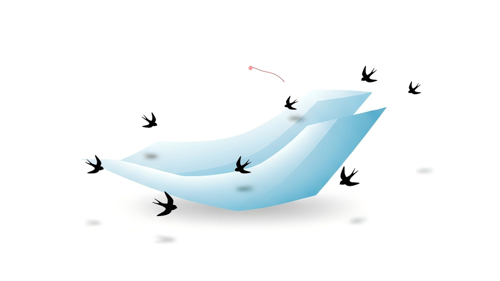 急激な寒波とツバメのイラスト